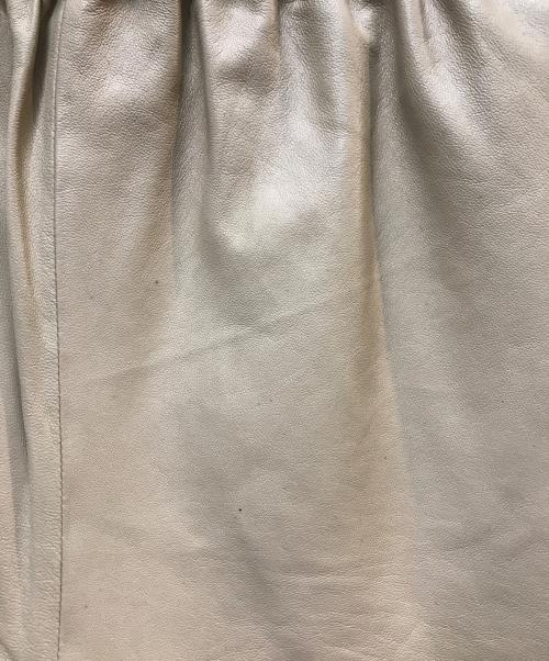 yves salomon（イヴサロモン）YVES SALOMON (イヴサロモン) タイディテール レザーショートパンツ ブラウン サイズ:34の古着・服飾アイテム