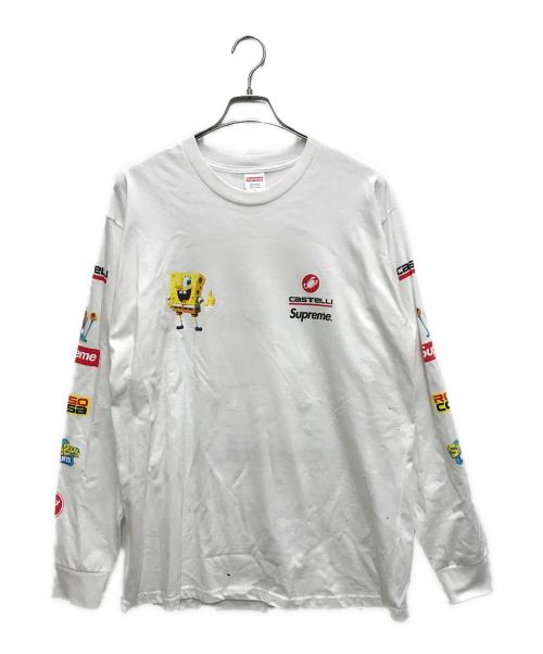 SUPREME（シュプリーム）Supreme (シュプリーム) SpongeBob Castelli Racing L/S Tee ホワイト サイズ:Lの古着・服飾アイテム