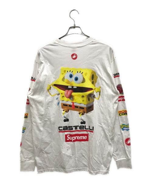 SUPREME（シュプリーム）Supreme (シュプリーム) SpongeBob Castelli Racing L/S Tee ホワイト サイズ:Lの古着・服飾アイテム