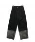 YOKE（ヨーク）の古着「LASER PROCESSED DENIM WIDE-LEG BUGGY PANTS」｜ブラック