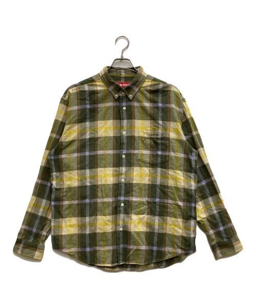 SUPREME（シュプリーム）Supreme (シュプリーム) Plaid Flannel Shirt 黄緑 サイズ:Ⅿの古着・服飾アイテム