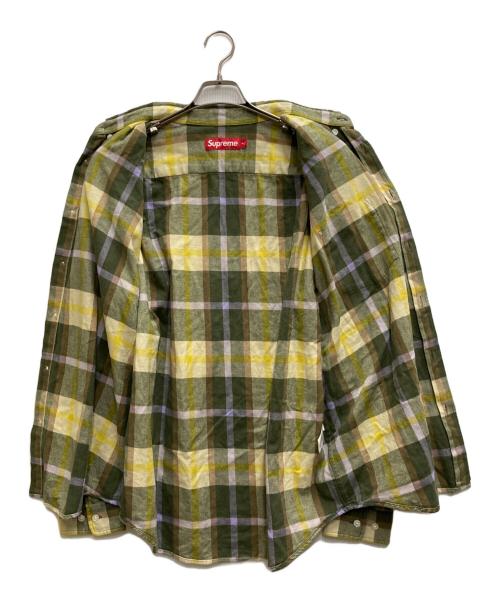 SUPREME（シュプリーム）Supreme (シュプリーム) Plaid Flannel Shirt 黄緑 サイズ:Ⅿの古着・服飾アイテム