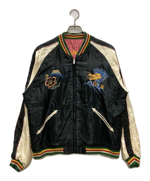 東洋エンタープライズ（トウヨウエンタープライズ）東洋エンタープライズ (トウヨウエンタープライズ) Early 1950s Style Acetate Souvenir Jacket “ROARING TIGER” × “JAPAN MAP” ピンク×ブラック サイズ:XLの古着・服飾アイテム