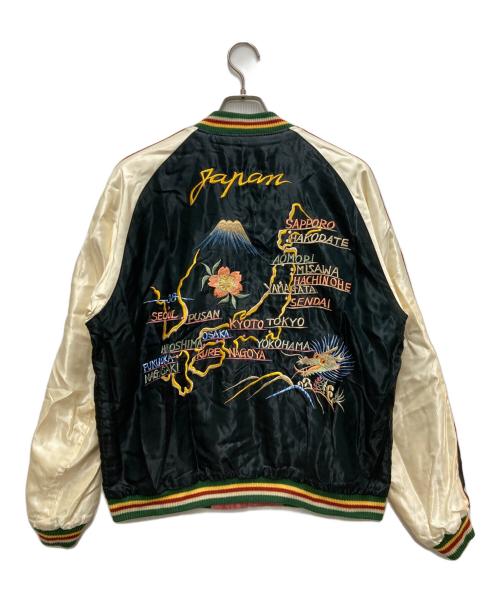 東洋エンタープライズ（トウヨウエンタープライズ）東洋エンタープライズ (トウヨウエンタープライズ) Early 1950s Style Acetate Souvenir Jacket “ROARING TIGER” × “JAPAN MAP” ピンク×ブラック サイズ:XLの古着・服飾アイテム