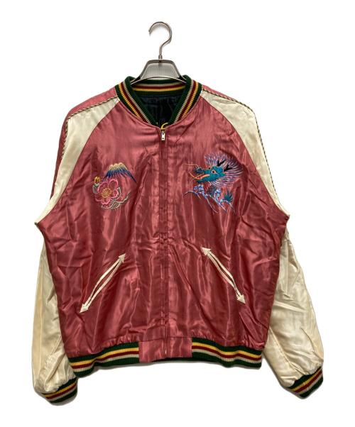 東洋エンタープライズ（トウヨウエンタープライズ）東洋エンタープライズ (トウヨウエンタープライズ) Early 1950s Style Acetate Souvenir Jacket “ROARING TIGER” × “JAPAN MAP” ピンク×ブラック サイズ:XLの古着・服飾アイテム