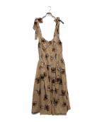 HER LIP TOハーリップトゥ）の古着「Sunflower-printed Midi Dress」｜ベージュ