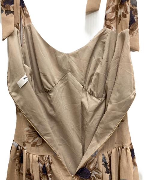 HER LIP TO（ハーリップトゥ）Her lip to (ハーリップトゥ) Sunflower-printed Midi Dress ベージュ サイズ:Sの古着・服飾アイテム