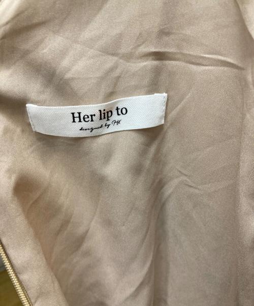 HER LIP TO（ハーリップトゥ）Her lip to (ハーリップトゥ) Sunflower-printed Midi Dress ベージュ サイズ:Sの古着・服飾アイテム