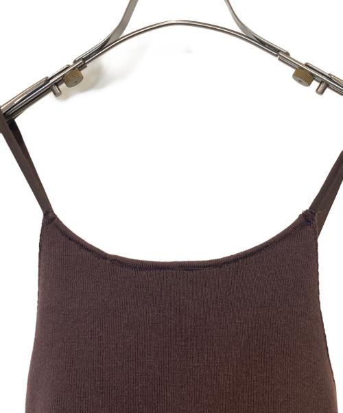 maison celon（メゾンセロン）maison celon (メゾンセロン) ニット切替キャミワンピース ブラウン サイズ:FREEの古着・服飾アイテム