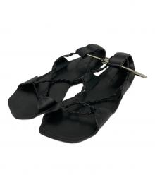 JIL SANDER（ジルサンダー）の古着「アンクルフラットサンダル」｜ブラック