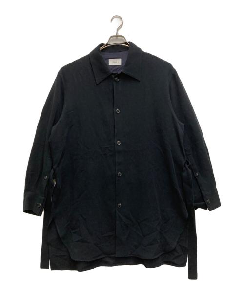 URU（ウル）URU (ウル) COTTON GABARDINE / LONG SLEEVE BELTED SHIRTS ブラック サイズ:2の古着・服飾アイテム