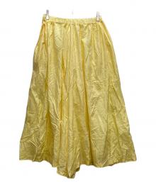 JIL SANDER（ジルサンダー）の古着「シルク混オーバーパンツ」｜イエロー