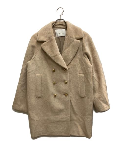 ANAYI（アナイ）ANAYI (アナイ) アルパカシャギーピーコート ベージュ サイズ:36の古着・服飾アイテム