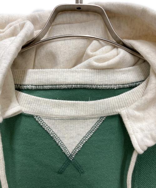 Name.（ネーム）Name. (ネーム) ASYMMETRIC SWITCHING HOODIE ベージュ×グリーン サイズ:2の古着・服飾アイテム