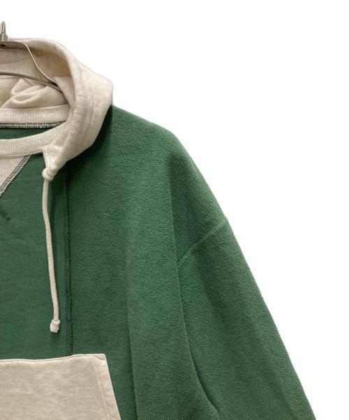 Name.（ネーム）Name. (ネーム) ASYMMETRIC SWITCHING HOODIE ベージュ×グリーン サイズ:2の古着・服飾アイテム