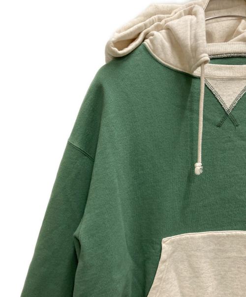 Name.（ネーム）Name. (ネーム) ASYMMETRIC SWITCHING HOODIE ベージュ×グリーン サイズ:2の古着・服飾アイテム