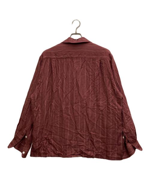 WACKO MARIA（ワコマリア）WACKO MARIA (ワコマリア) KASURI STRIPED OPEN COLLAR SHIRT バーガンディー サイズ:Ⅿの古着・服飾アイテム