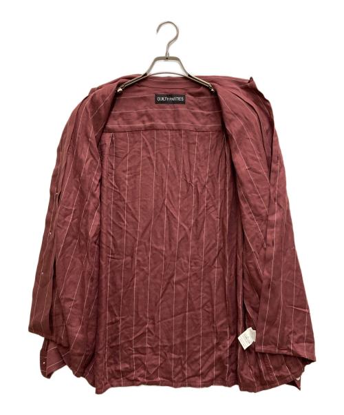 WACKO MARIA（ワコマリア）WACKO MARIA (ワコマリア) KASURI STRIPED OPEN COLLAR SHIRT バーガンディー サイズ:Ⅿの古着・服飾アイテム