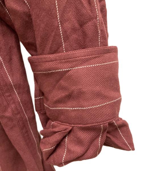 WACKO MARIA（ワコマリア）WACKO MARIA (ワコマリア) KASURI STRIPED OPEN COLLAR SHIRT バーガンディー サイズ:Ⅿの古着・服飾アイテム