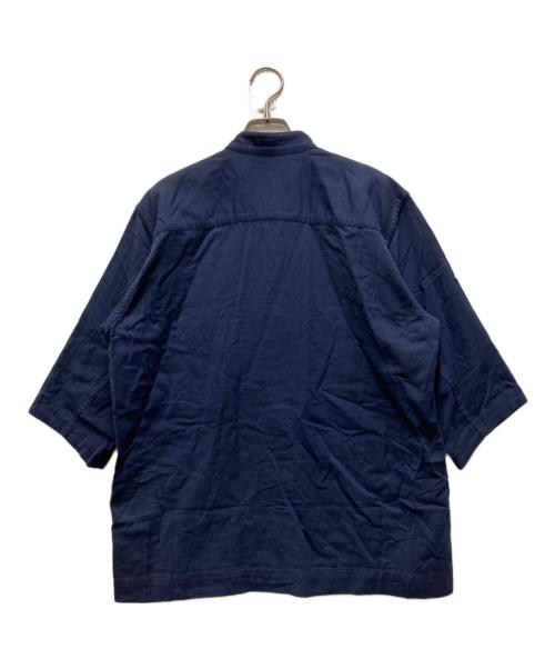 ISSEY MIYAKE MEN（イッセイミヤケメン）ISSEY MIYAKE MEN (イッセイミヤケメン) ノーカラー S/S シャツ ネイビー サイズ:1の古着・服飾アイテム