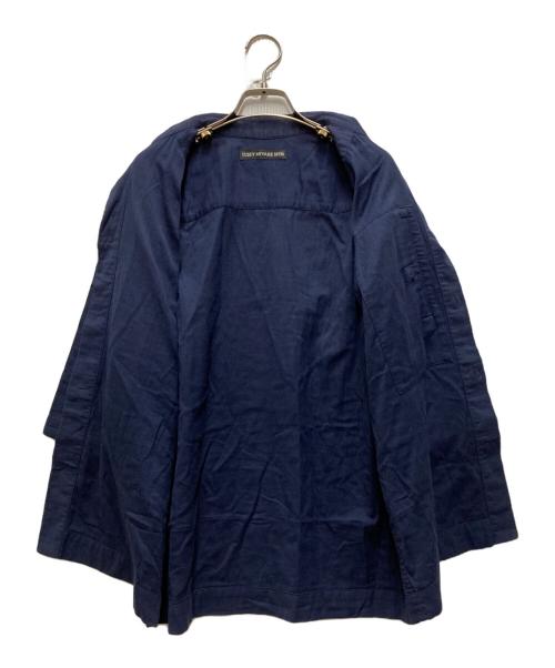 ISSEY MIYAKE MEN（イッセイミヤケメン）ISSEY MIYAKE MEN (イッセイミヤケメン) ノーカラー S/S シャツ ネイビー サイズ:1の古着・服飾アイテム
