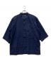 ISSEY MIYAKE MEN（イッセイミヤケメン）の古着「ノーカラー S/S シャツ」｜ネイビー