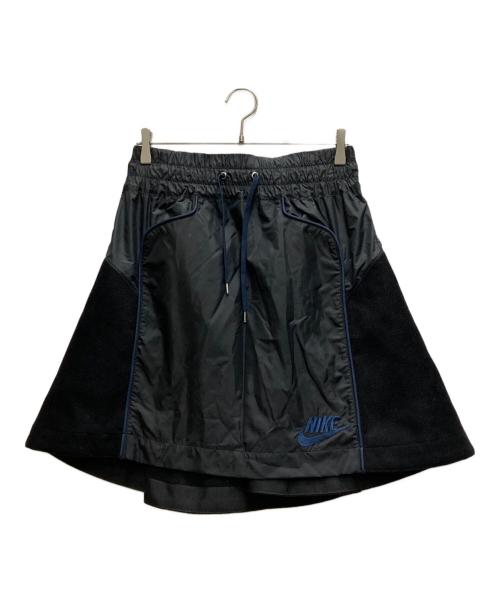 NIKE LAB（ナイキ ラボ）NIKE LAB (ナイキ ラボ) sacai (サカイ) 異素材ウールドッキングスカート ブラック×ネイビー サイズ:Mの古着・服飾アイテム
