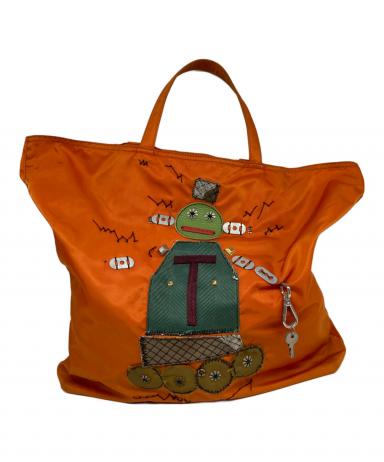 みーページ【正規品】PRADA プラダ ロボット トートバッグ 赤 中古・古着通販】PRADA (プラダ) ロボットモチーフナイロントート