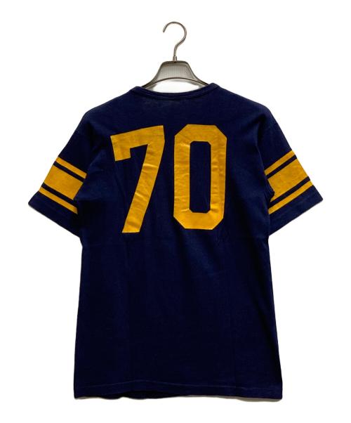 Champion（チャンピオン）Champion (チャンピオン) 60'S ナンバリング フットボールシャツ ネイビー×イエロー サイズ:Ⅼの古着・服飾アイテム