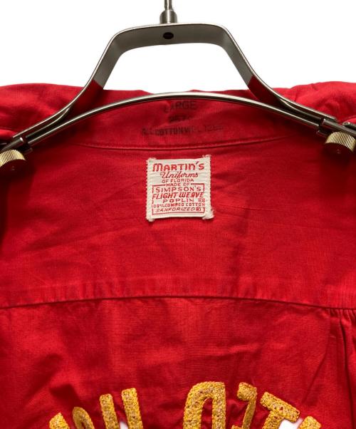 MARTIN'S（マーティンズ）MARTIN'S (マーティンズ) 50'S~60'S コットン S/S シャツ レッド サイズ:Lの古着・服飾アイテム