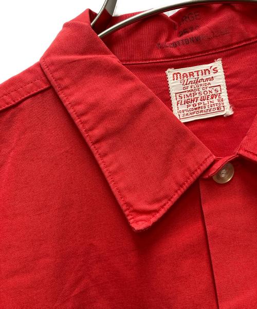 MARTIN'S（マーティンズ）MARTIN'S (マーティンズ) 50'S~60'S コットン S/S シャツ レッド サイズ:Lの古着・服飾アイテム