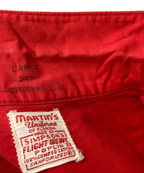 MARTIN'S（マーティンズ）MARTIN'S (マーティンズ) 50'S~60'S コットン S/S シャツ レッド サイズ:Lの古着・服飾アイテム