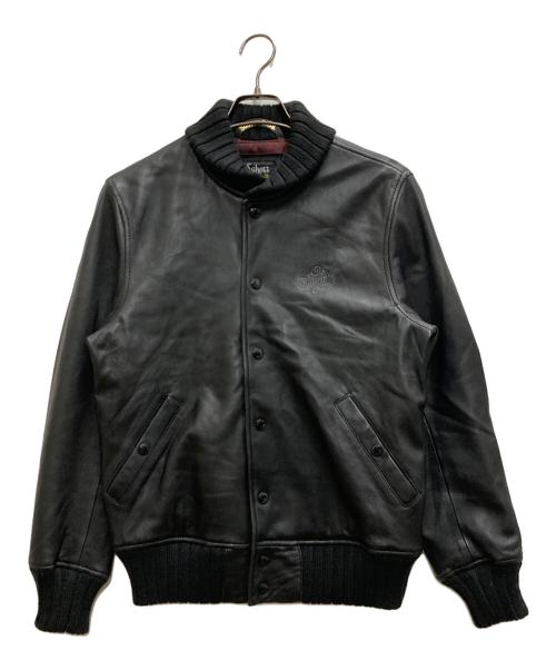 SCHOTT BROS.（ショット）SCHOTT BROS. (ショットブロス) LEATHER STADIUM JACKET ブラック サイズ:Mの古着・服飾アイテム