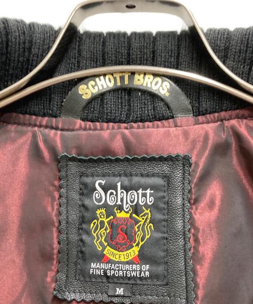 SCHOTT BROS.（ショット）SCHOTT BROS. (ショットブロス) LEATHER STADIUM JACKET ブラック サイズ:Mの古着・服飾アイテム