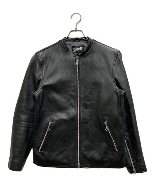 Schott（ショット）Schott (ショット) EDIFICE (エディフィス) シングルライダースジャケット ブラック サイズ:Ｍの古着・服飾アイテム