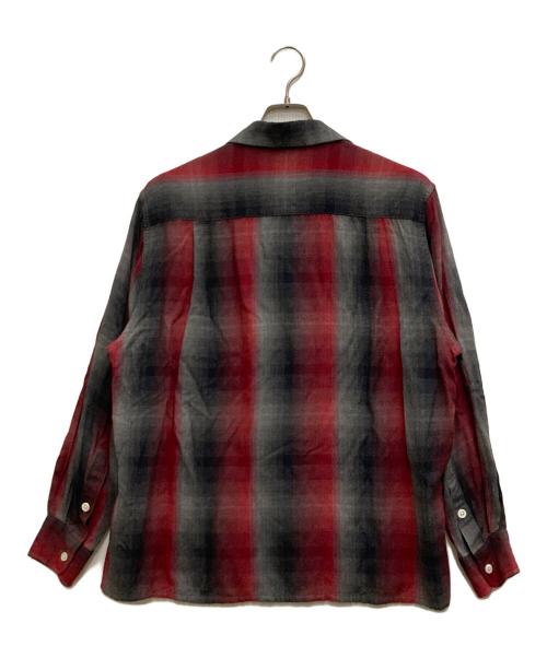 WACKO MARIA（ワコマリア）WACKO MARIA (ワコマリア) OMBRE CHECK OPEN COLLAR SHIRT/ グレー×レッド サイズ:Sの古着・服飾アイテム