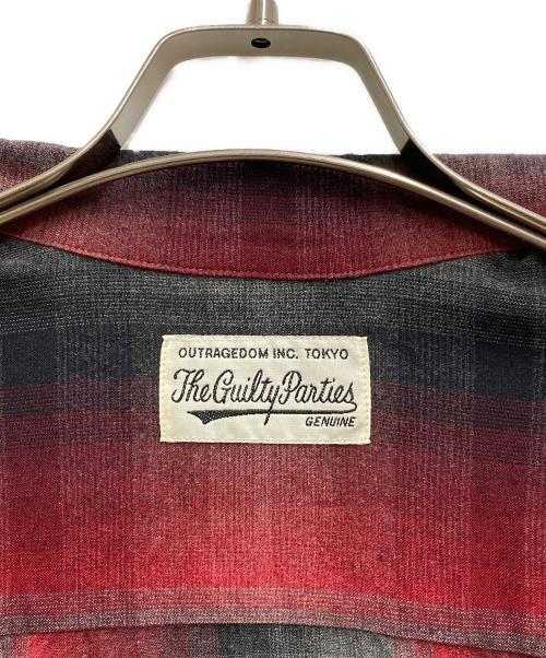 WACKO MARIA（ワコマリア）WACKO MARIA (ワコマリア) OMBRE CHECK OPEN COLLAR SHIRT/ グレー×レッド サイズ:Sの古着・服飾アイテム