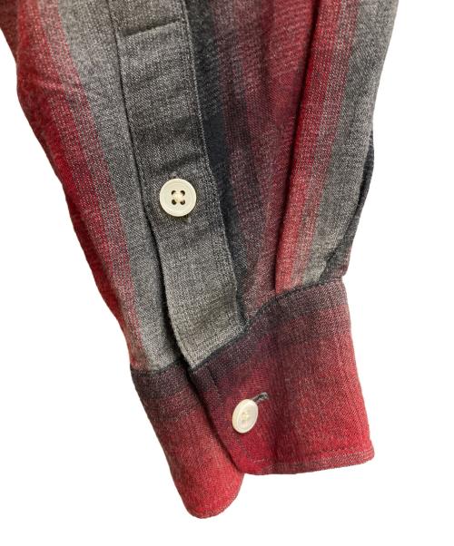 WACKO MARIA（ワコマリア）WACKO MARIA (ワコマリア) OMBRE CHECK OPEN COLLAR SHIRT/ グレー×レッド サイズ:Sの古着・服飾アイテム