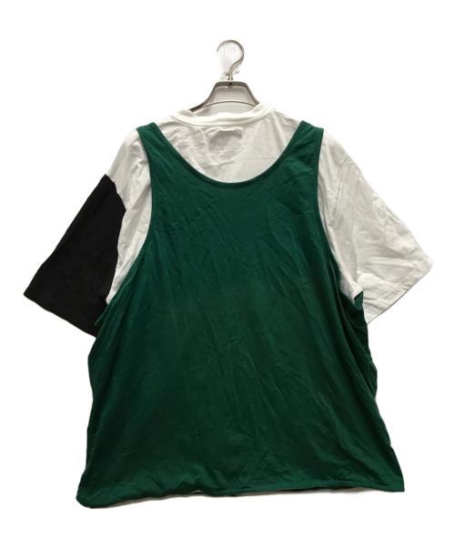 CarHartt（カーハート）CarHartt (カーハート) MARNI (マルニ) S/S POCKET T-SHIRT グリーン×ホワイト サイズ:Lの古着・服飾アイテム