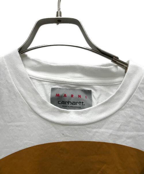 CarHartt（カーハート）CarHartt (カーハート) MARNI (マルニ) S/S POCKET T-SHIRT グリーン×ホワイト サイズ:Lの古着・服飾アイテム
