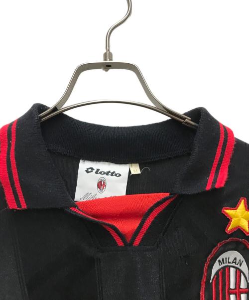 LOTTO（ロット）LOTTO (ロット) 90s ACミランゲームシャツ ブラック×レッド サイズ:Mの古着・服飾アイテム