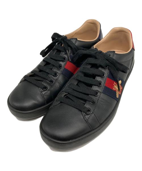 GUCCI（グッチ）GUCCI (グッチ) エース エンブロイダリー付き スニーカー ブラック サイズ:37の古着・服飾アイテム
