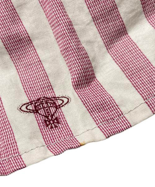 Vivienne Westwood RED LABEL（ヴィヴィアンウエストウッドレッドレーベル）Vivienne Westwood RED LABEL (ヴィヴィアンウエストウッドレッドレーベル) フリルストライプシャツ パープル×ホワイト サイズ:1の古着・服飾アイテム