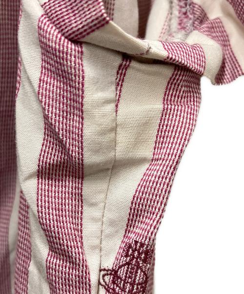 Vivienne Westwood RED LABEL（ヴィヴィアンウエストウッドレッドレーベル）Vivienne Westwood RED LABEL (ヴィヴィアンウエストウッドレッドレーベル) フリルストライプシャツ パープル×ホワイト サイズ:1の古着・服飾アイテム