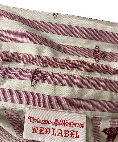 Vivienne Westwood RED LABEL（ヴィヴィアンウエストウッドレッドレーベル）Vivienne Westwood RED LABEL (ヴィヴィアンウエストウッドレッドレーベル) フリルストライプシャツ パープル×ホワイト サイズ:1の古着・服飾アイテム
