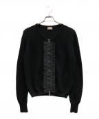 MONCLERモンクレール）の古着「ナイロンフリルカーディガン」｜ブラック