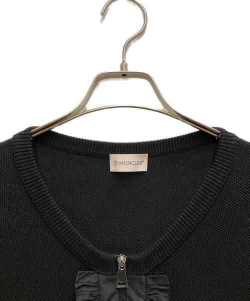 MONCLER（モンクレール）MONCLER (モンクレール) ナイロンフリルカーディガン ブラック サイズ:Ⅿの古着・服飾アイテム