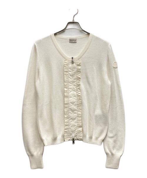 MONCLER（モンクレール）MONCLER (モンクレール) ナイロンフリルカーディガン ホワイト サイズ:Ⅿの古着・服飾アイテム