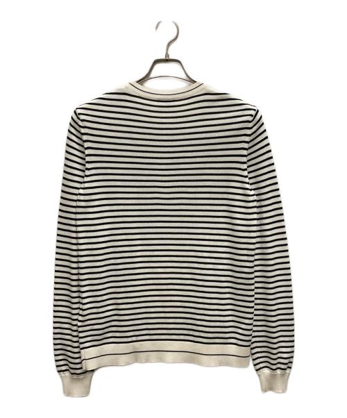 MONCLER（モンクレール）MONCLER (モンクレール) GIROCOLLO TRICOT ボーダーニット ホワイト サイズ:Sの古着・服飾アイテム