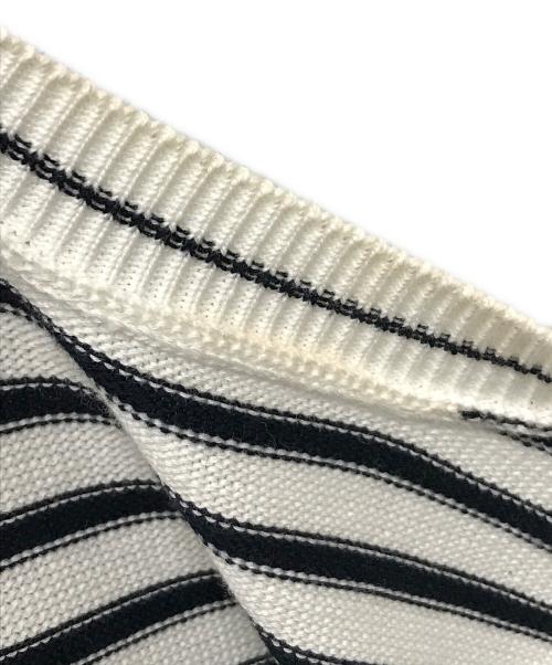 MONCLER（モンクレール）MONCLER (モンクレール) GIROCOLLO TRICOT ボーダーニット ホワイト サイズ:Sの古着・服飾アイテム